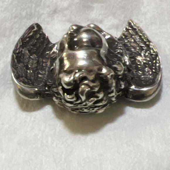 Sterling Silver Baroque Cherub Head Brooch 32 Grams Vintage - Picture 5 of 9